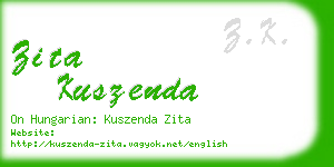 zita kuszenda business card